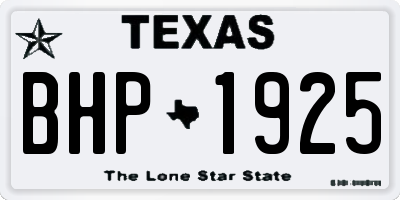TX license plate BHP1925