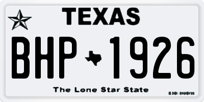 TX license plate BHP1926