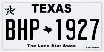 TX license plate BHP1927