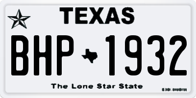 TX license plate BHP1932