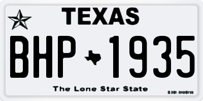 TX license plate BHP1935