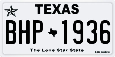 TX license plate BHP1936