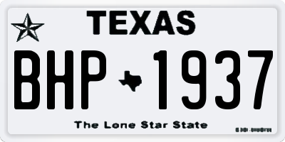 TX license plate BHP1937