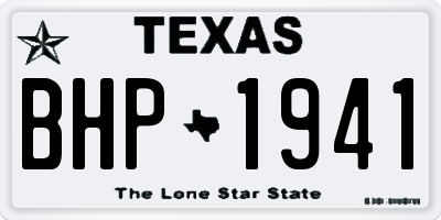 TX license plate BHP1941