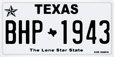 TX license plate BHP1943