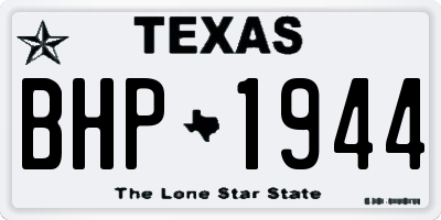 TX license plate BHP1944