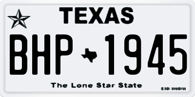 TX license plate BHP1945