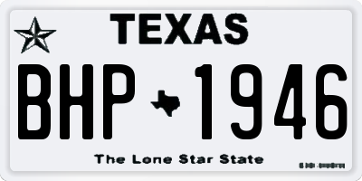 TX license plate BHP1946