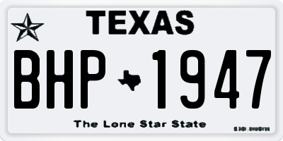 TX license plate BHP1947