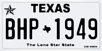 TX license plate BHP1949