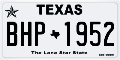 TX license plate BHP1952
