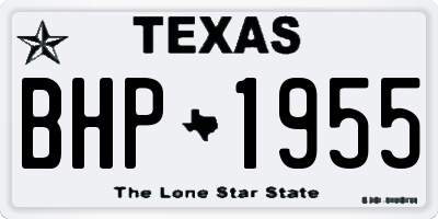TX license plate BHP1955