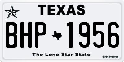 TX license plate BHP1956