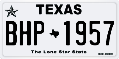 TX license plate BHP1957