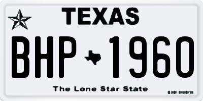 TX license plate BHP1960