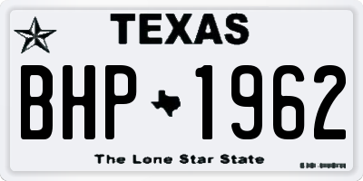 TX license plate BHP1962