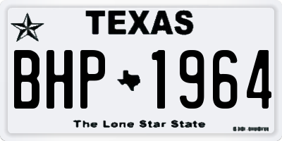 TX license plate BHP1964