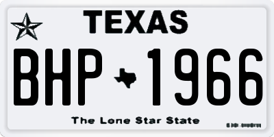 TX license plate BHP1966