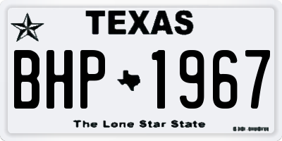 TX license plate BHP1967