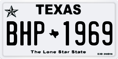 TX license plate BHP1969