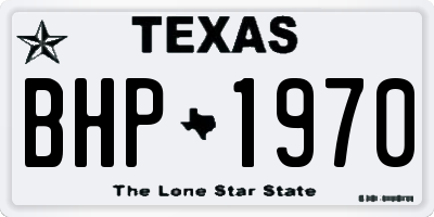 TX license plate BHP1970