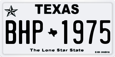 TX license plate BHP1975