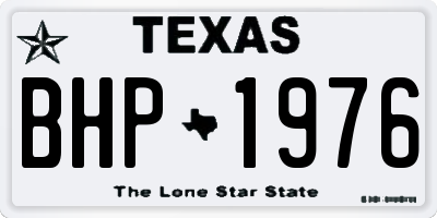 TX license plate BHP1976