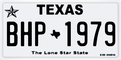 TX license plate BHP1979