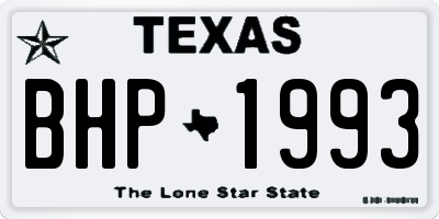 TX license plate BHP1993