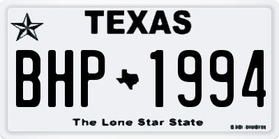 TX license plate BHP1994