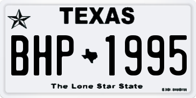 TX license plate BHP1995