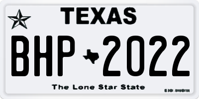 TX license plate BHP2022