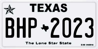 TX license plate BHP2023