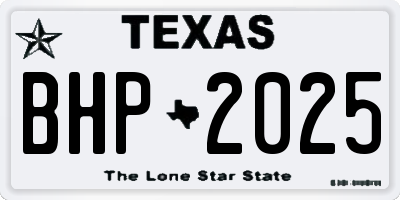 TX license plate BHP2025