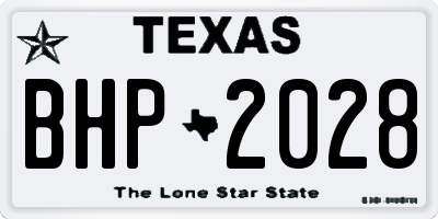 TX license plate BHP2028