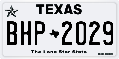 TX license plate BHP2029