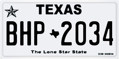TX license plate BHP2034