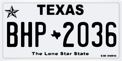 TX license plate BHP2036