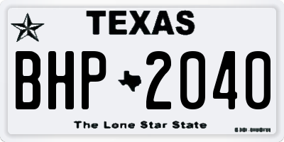 TX license plate BHP2040