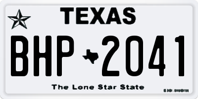 TX license plate BHP2041
