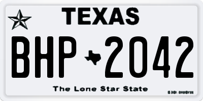 TX license plate BHP2042