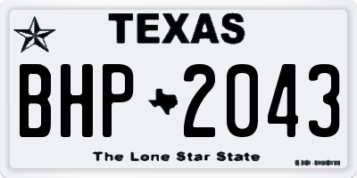 TX license plate BHP2043