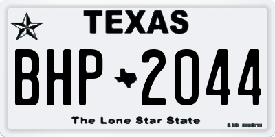 TX license plate BHP2044