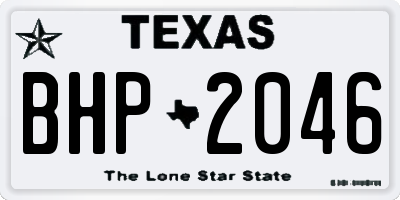 TX license plate BHP2046