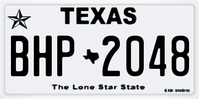 TX license plate BHP2048