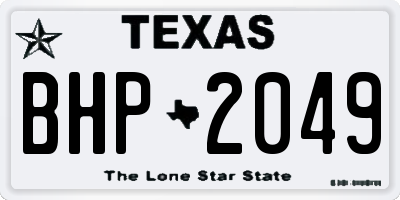 TX license plate BHP2049