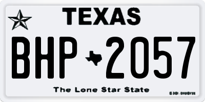 TX license plate BHP2057