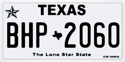 TX license plate BHP2060
