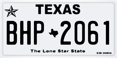 TX license plate BHP2061
