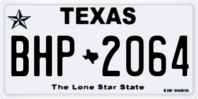 TX license plate BHP2064